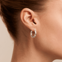 20mm Twist Hoop Earrings in Sterling Silver Earrings Bevilles 