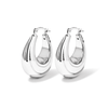Puff Creole Hoop Earrings in Sterling Silver Earrings Bevilles 