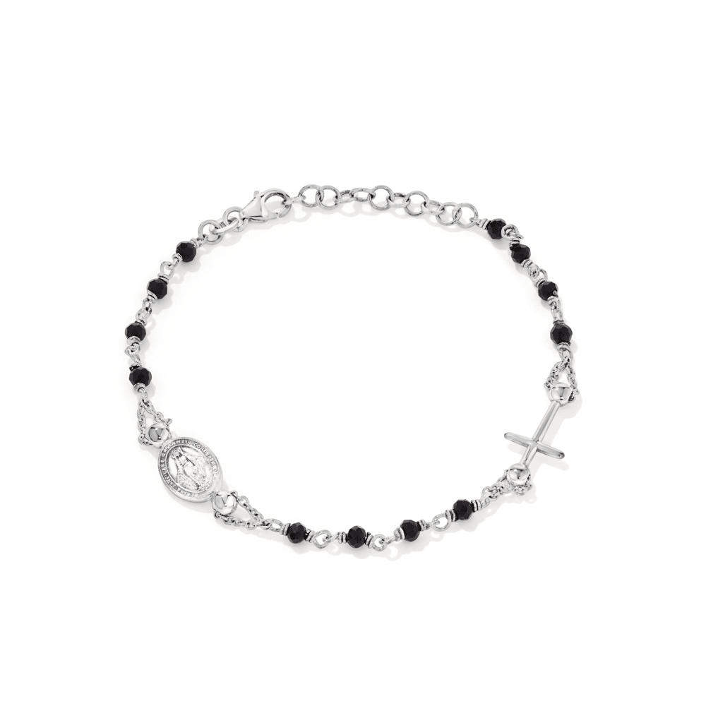 21cm Virgin Mary Medal And Cross Charm Bracelet in Sterling Silver Bracelets Bevilles 