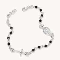 21cm Virgin Mary Medal And Cross Charm Bracelet in Sterling Silver Bracelets Bevilles 