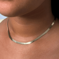 Herringbone 45cm Chain Necklace in 18kt Gold Plated Sterling Silver Necklaces Bevilles 