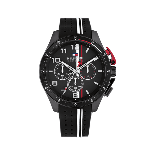 Tommy Hilfiger Bank Black Silicone Black Dial Men's Watch 1792168 Watches Tommy Hilfiger 
