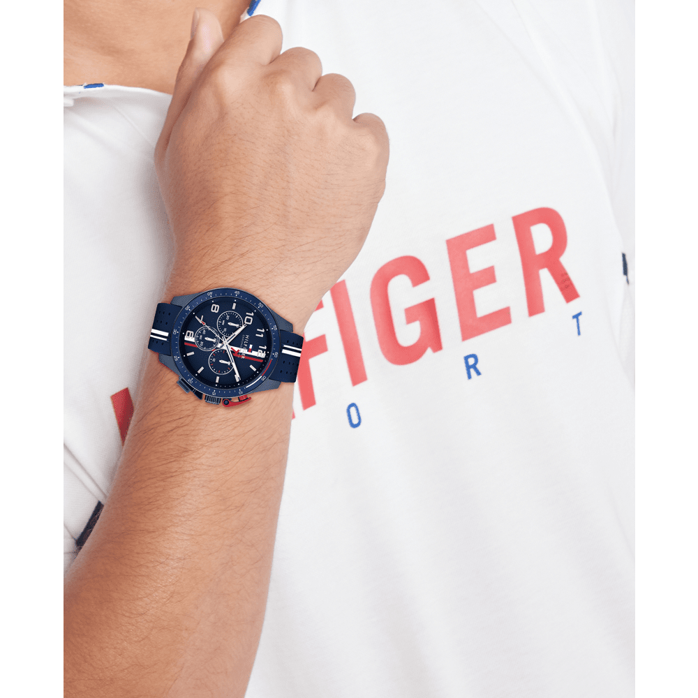 Tommy Hilfiger Bank Blue Silicone Blue Dial Men's Watch 1792169 Watches Tommy Hilfiger 
