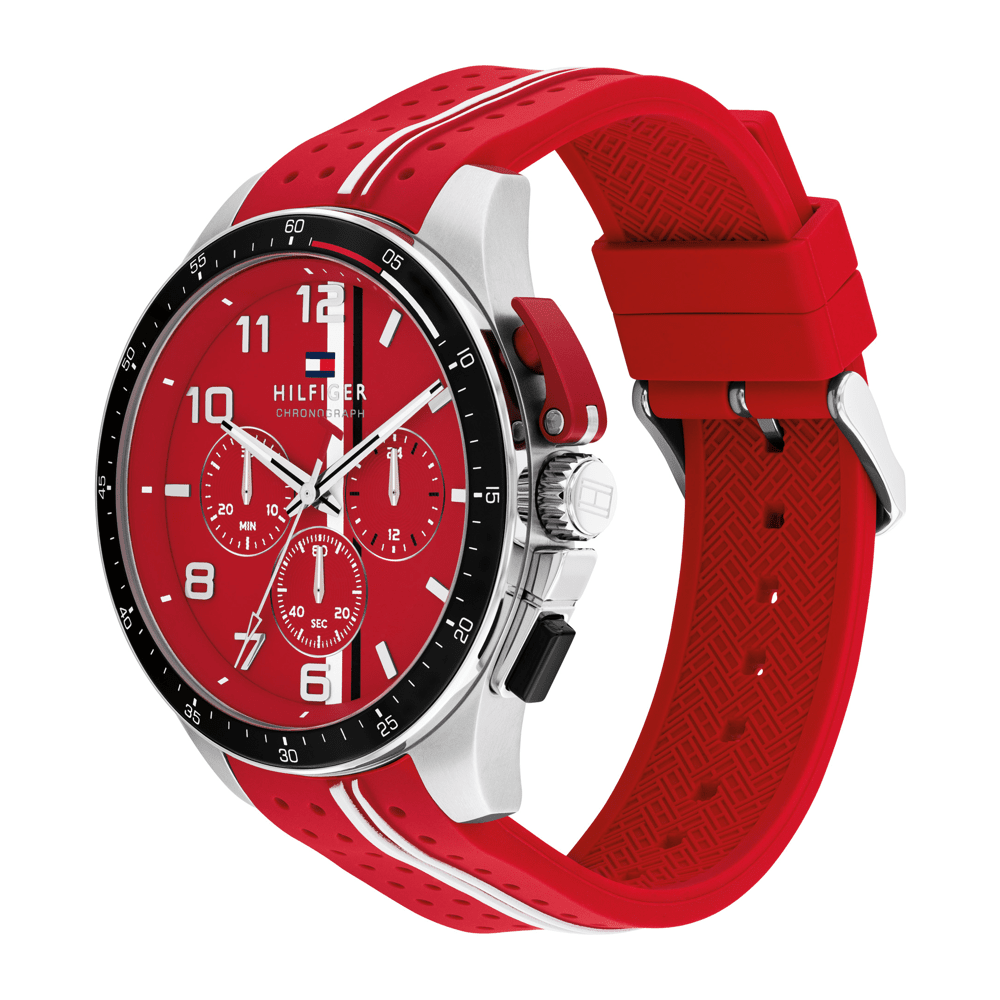 Tommy Hilfiger Bank Red Silicone Red Dial Men's Watch 1792170 Watches Tommy Hilfiger 
