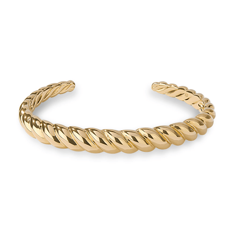 Croissant Cuff Bangle in 18kt Gold Plated Sterling Silver Bangles Bevilles 