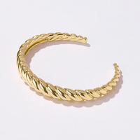 Croissant Cuff Bangle in 18kt Gold Plated Sterling Silver Bangles Bevilles 