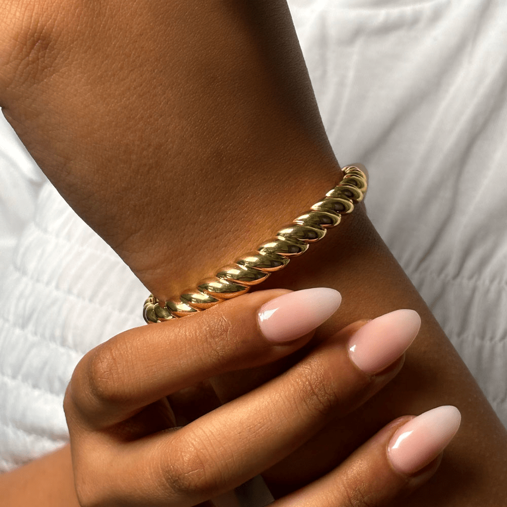 Croissant Cuff Bangle in 18kt Gold Plated Sterling Silver Bangles Bevilles 
