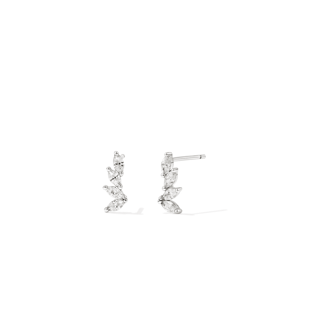 Cubic Zirconia Marquise Cluster Stud Earrings in Sterling Silver Earrings Bevilles 