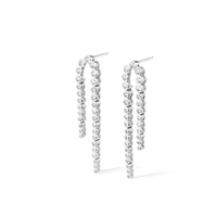 Cubic Zirconia Cascading Drop Stud Earrings in Sterling Silver Earrings Bevilles 