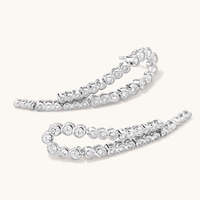 Cubic Zirconia Cascading Drop Stud Earrings in Sterling Silver Earrings Bevilles 