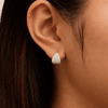 Cubic Zirconia Pave Dome Stud Earrings in Sterling Silver Earrings Bevilles 