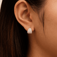 Cubic Zirconia Pave Dome Stud Earrings in Sterling Silver Earrings Bevilles 