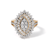 Marquise Shape Illusion Ring with 0.50tw of Diamonds in 9kt Yellow Gold Rings Bevilles 