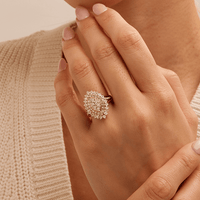 Marquise Shape Illusion Ring with 0.50tw of Diamonds in 9kt Yellow Gold Rings Bevilles 