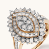 Marquise Shape Illusion Ring with 0.50tw of Diamonds in 9kt Yellow Gold Rings Bevilles 