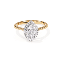 Illusion Marquise Shape Ring with 0.25tw of Diamonds in 9kt Yellow Gold Rings Bevilles 