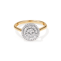 Illusion Round Ring with 0.25tw of Diamonds in 9kt Yellow Gold Rings Bevilles 