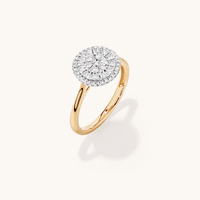 Illusion Round Ring with 0.25tw of Diamonds in 9kt Yellow Gold Rings Bevilles 