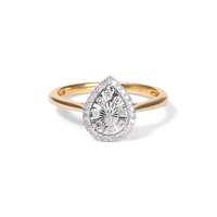 Miracle Illusion Pear Shape Ring with 0.15tw of Diamonds in 9kt Yellow Gold Rings Bevilles 