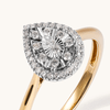Miracle Illusion Pear Shape Ring with 0.15tw of Diamonds in 9kt Yellow Gold Rings Bevilles 