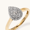 Illusion Pear Shape Ring with 0.25tw of Diamonds in 9kt Yellow Gold Rings Bevilles 