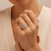 Illusion Dress Ring with 0.33tw of Diamonds in 9kt Yellow Gold Rings Bevilles 