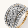 Illusion Dress Ring with 0.33tw of Diamonds in 9kt Yellow Gold Rings Bevilles 