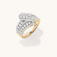 Illusion Twist Ring with 0.50tw of Diamonds in 9kt Yellow Gold Rings Bevilles 