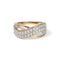 Illusion Multi-Row Twist Ring with 0.15tw of Diamonds in 9kt Yellow Gold Rings Bevilles 