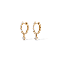 Drop Hoop Earrings with 0.34tw of Laboratory-Grown Diamonds in 9kt Yellow Gold Earrings Bevilles 