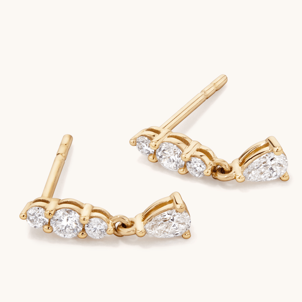 Pear Drop Earrings with 0.38tw of Laboratory-Grown Diamonds in 9kt Yellow Gold Earrings Bevilles 