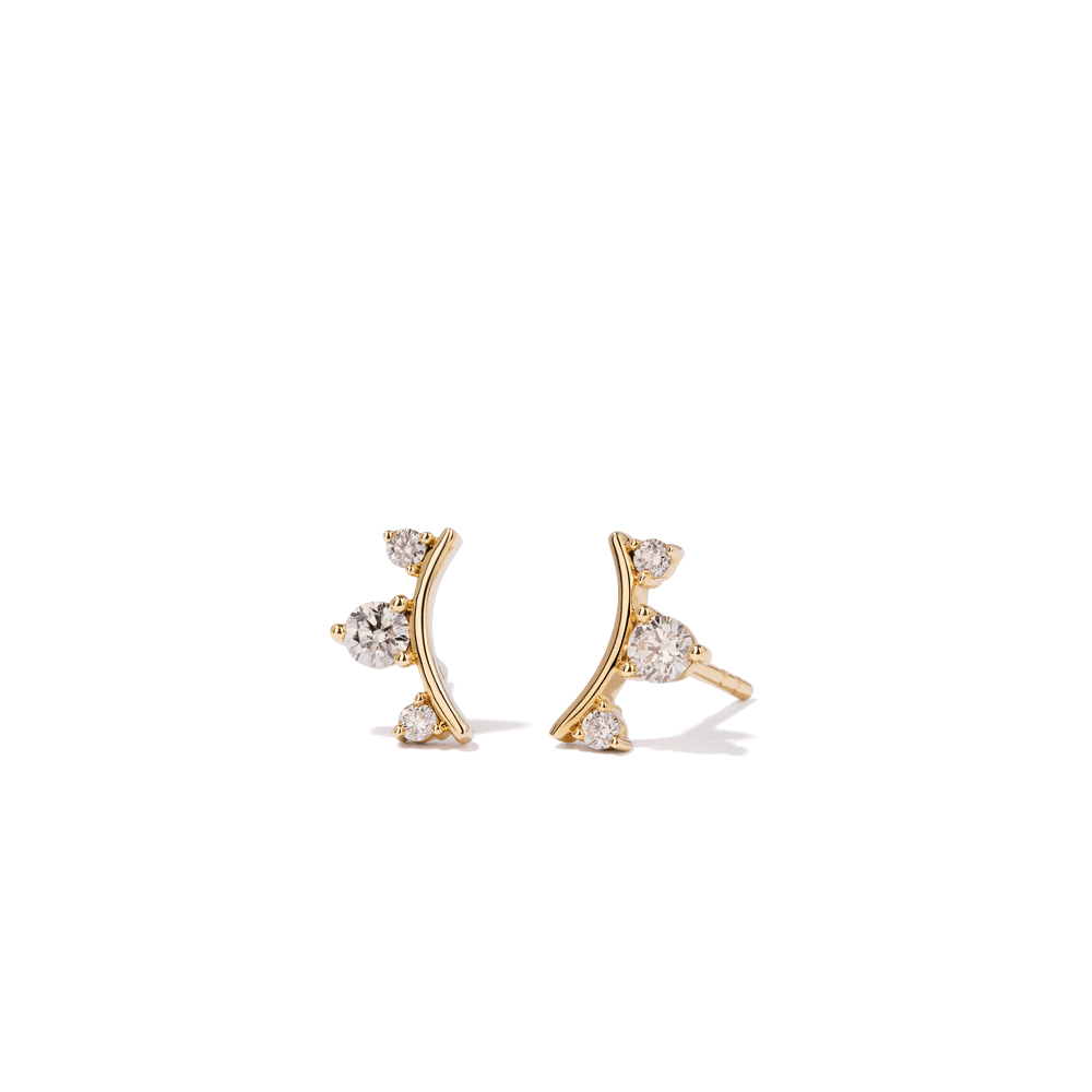 Trio Stud Earrings with 0.25tw of Laboratory-Grown Diamonds in 9kt Yellow Gold Earrings Bevilles 