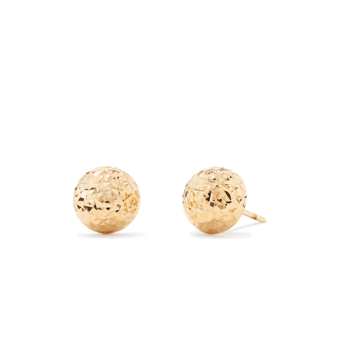 8mm Diamond Cut Dome Stud Earrings in 9kt Yellow Gold Earrings Bevilles 