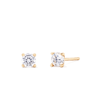 4mm Cubic Zirconia Claw Stud Earrings in 9kt Yellow Gold Earrings Bevilles 