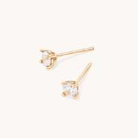 4mm Cubic Zirconia Claw Stud Earrings in 9kt Yellow Gold Earrings Bevilles 