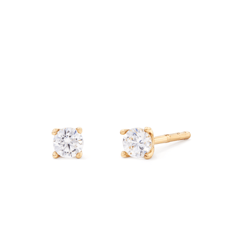 3mm Cubic Zirconia Claw Stud Earrings in 9kt Yellow Gold Earrings Bevilles 