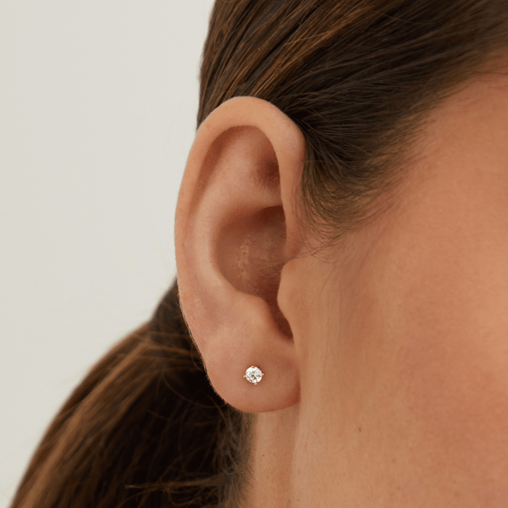 3mm Cubic Zirconia Claw Stud Earrings in 9kt Yellow Gold Earrings Bevilles 