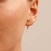 Pearl Huggie Earrings in 9kt Yellow Gold Earrings Bevilles 