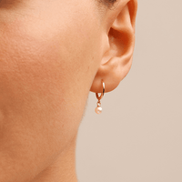 Pearl Huggie Earrings in 9kt Yellow Gold Earrings Bevilles 