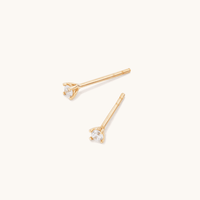 2mm Cubic Zirconia Claw Stud Earrings in 9kt Yellow Gold Earrings Bevilles 