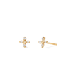 Cubic Zirconia Flower Stud Earrings in 9kt Yellow Gold Earrings Bevilles 