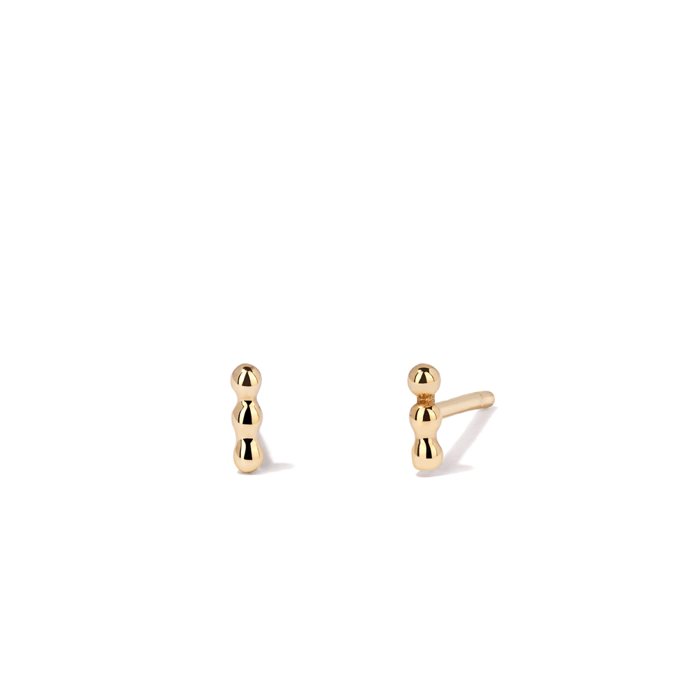 Micro Ball Trio Stud Earrings in 9kt Yellow Gold Earrings Bevilles 