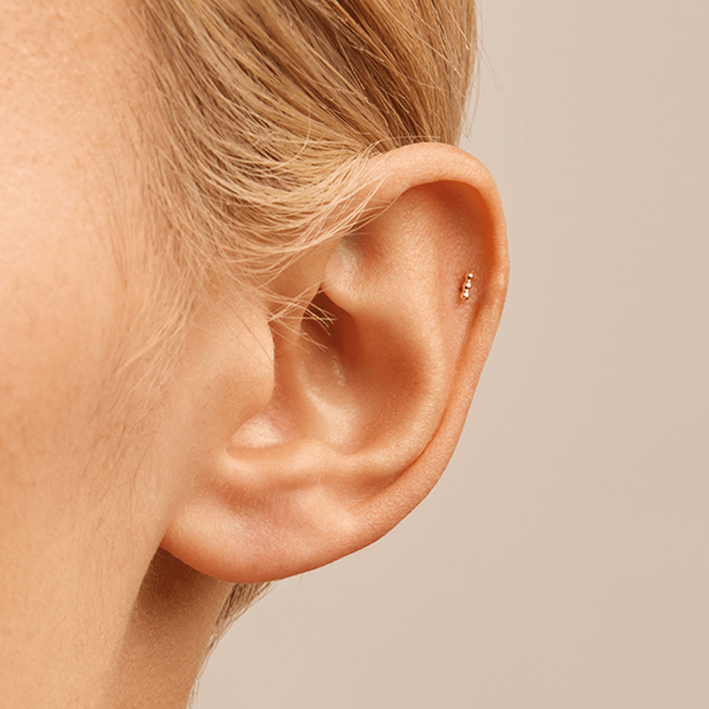 Micro Ball Trio Stud Earrings in 9kt Yellow Gold Earrings Bevilles 