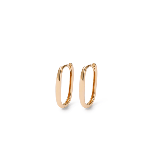 15mm Paperclip Huggie Earrings in 9kt Yellow Gold Earrings Bevilles 