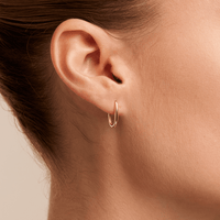 15mm Paperclip Huggie Earrings in 9kt Yellow Gold Earrings Bevilles 