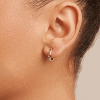 10mm Two Strand Twist Hoop Earrings in 9kt Duo-Tone Gold Earrings Bevilles 