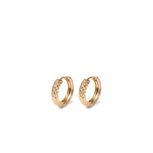 10mm Diamond Cut Huggie Earrings in 9kt Yellow Gold Earrings Bevilles 