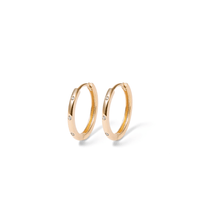 12mm Cubic Zirconia Huggie Earrings in 9kt Yellow Gold Earrings Bevilles 