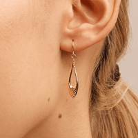 Diamond Cut Flame Drop Earrings in 9kt Yellow Gold Earrings Bevilles 