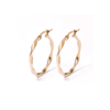 20mm Ribbon Twist Hoop Earrings in 9kt Yellow Gold Earrings Bevilles 
